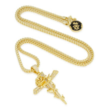 Load image into Gallery viewer, The Gold Thorned Cross Necklace
